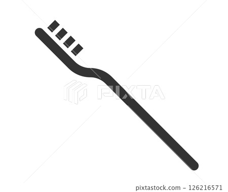 Simple toothbrush icon, symbolizing dental care, hygiene, and routine. Perfect for health, wellness,  lifestyle concepts. Use in apps, websites,  designs. 126216571