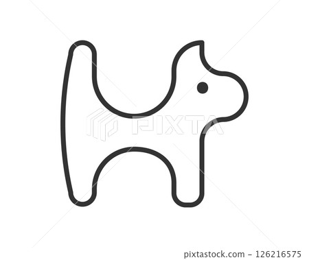 Minimalist dog icon. Simple line art, perfect for petrelated designs, apps, and logos. Modern and clean aesthetic conveying playfulness. Vector illustration. 126216575
