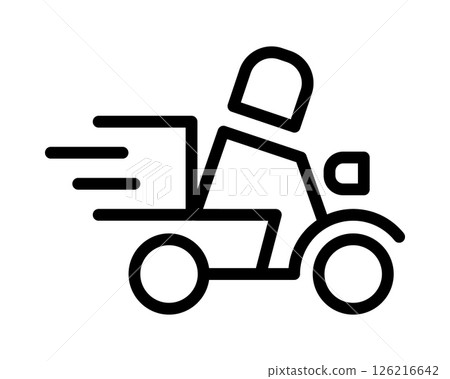 Fast delivery service icon. Bold black line art style. Perfect for app icons, websites, and presentations needing a quick, modern visual of speedy transportation and package delivery. Fast delivery service icon. Bold black line art style. Perfect for app icons, websites, and presentations needing a quick, modern visual of speedy transportation and package delivery. 126216642