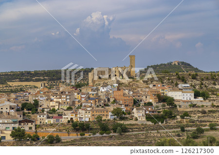 Ciutadilla medieval castle dominating the village in Catalonia, Spain Ciutadilla medieval castle dominating the village in Catalonia, Spain 126217300