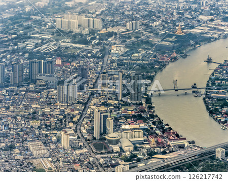 曼谷湄南河鳥瞰圖 - Bang Sue-Bang Po 地區/泰國曼谷 126217742