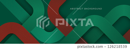 Geometric abstract background. Red and green lines pattern. Modern creative design. Minimalist style. Suit for cover, wallpaper, backdrop, presentation, banner, booklet, flyer, brochure Geometric abstract background. Red and green lines pattern. Modern creative design. Minimalist style. Suit for cover, wallpaper, backdrop, presentation, banner, booklet, flyer, brochure 126218539