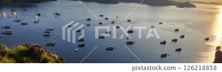 High angle view of boats in sea High angle view of boats in sea 126218858