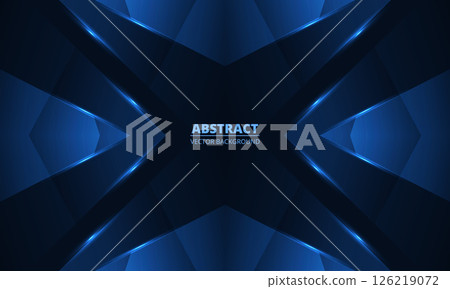 Dark blue modern abstract background with glowing geometric angles arrows and lines. Dark blue modern abstract background with glowing geometric angles arrows and lines. 126219072