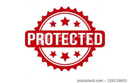 Protected Rubber Stamp Seal Vector 126219603