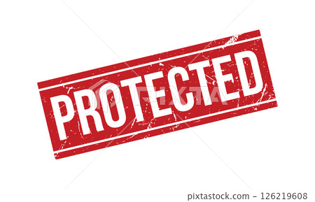 Protected Rubber Stamp Seal Vector 126219608