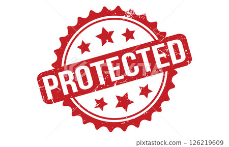 Protected Rubber Stamp Seal Vector 126219609