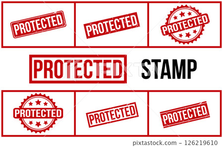 Protected Rubber Stamp Set Vector 126219610