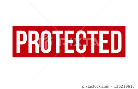 Protected Rubber Stamp Seal Vector 126219613