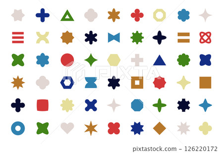 Geometric pattern Memphis design icon ornament set illustration vector simple decoration Geometric pattern Memphis design icon ornament set illustration vector simple decoration 126220172