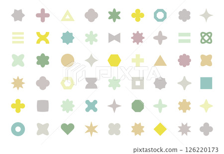 Geometric pattern Memphis design icon ornament set illustration vector simple decoration 126220173
