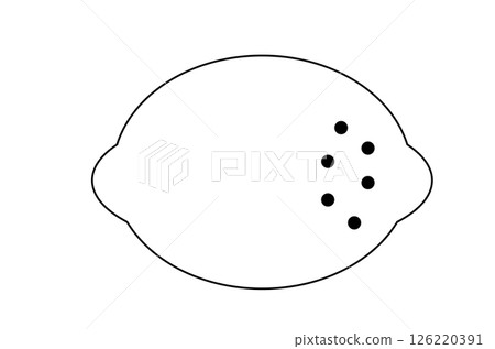Simple lemon line drawing illustration 126220391