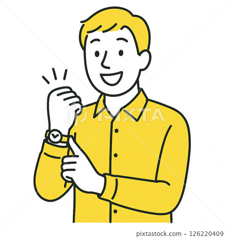 A man who is happy to wear a watch 126220409