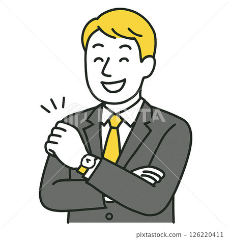 戴著手錶的男人微笑著 126220411