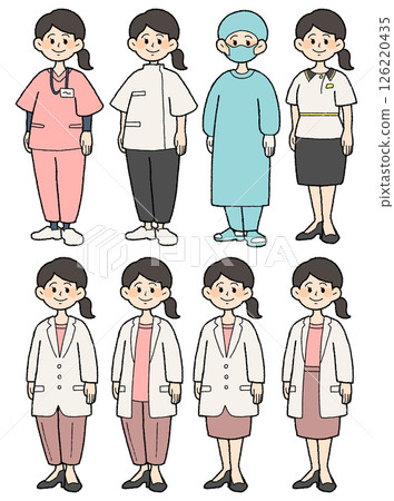 為女性醫護人員準備的各種服裝 126220435