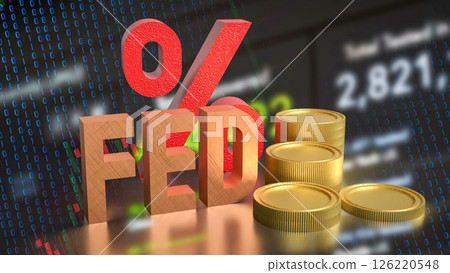 The Fed and coins for Business concept 3d Rendering. 126220548