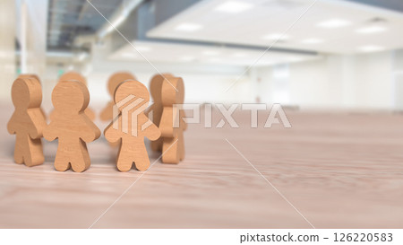 The Wood Human for Team concept 3d Rendering. The Wood Human for Team concept 3d Rendering. 126220583
