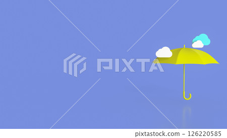 The Yellow Umbrella for weather Concept 3d Rendering. 126220585
