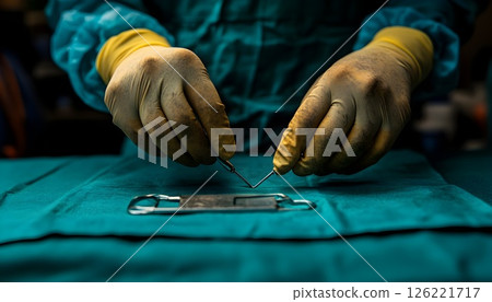 Surgical precision, A sterile field ready for a delicate medical procedure Surgical precision, A sterile field ready for a delicate medical procedure 126221717
