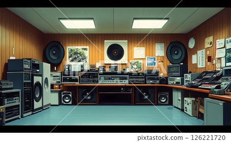 Retro Audio Engineering Haven, A Vintage Music Production Studio Scene 126221720