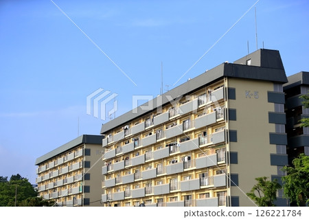 Blue sky and collective housing 126221784