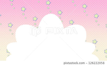 Cute star and dot pink background illustration 16:9 126222058