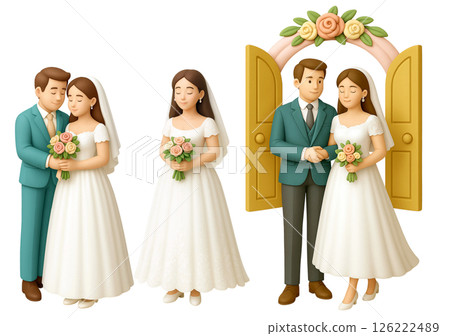 Wedding Couple Illustration  126222489