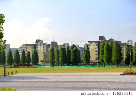 Blue sky and collective housing Blue sky and collective housing 126223115