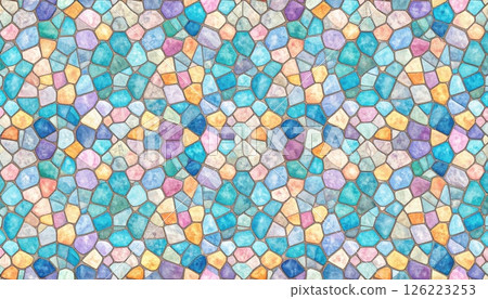 Colorful stone mosaic tiles seamless pattern. Colorful stone mosaic tiles seamless pattern. 126223253