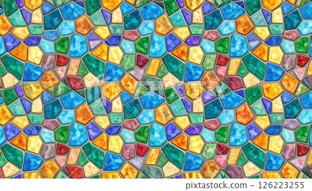 Colorful stone mosaic tiles seamless pattern. Colorful stone mosaic tiles seamless pattern. 126223255