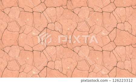 Sunbaked Terracotta with Cracks seamless texture. 126223312