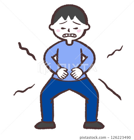 一名胃痛男子的插圖 一名胃痛男子的插圖 126223490