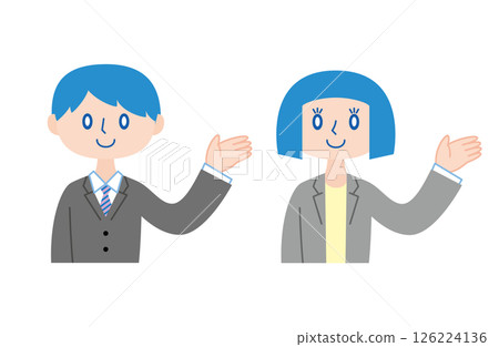 商務人士指路的插圖（無主線） 126224136