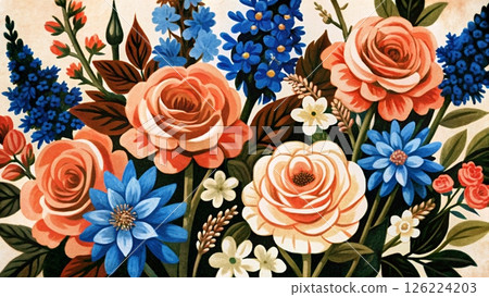 June flowers Vector background   126224203