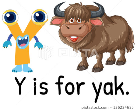 Alphabet Illustration: Y is for Yak 126224653