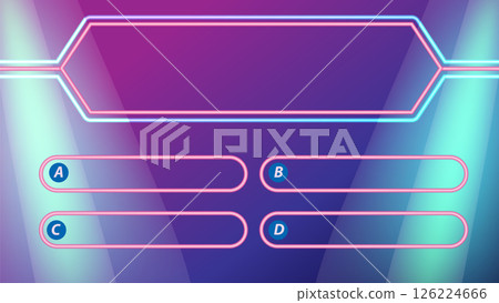 Neon Game Show Interface with Multiple Choice Options Neon Game Show Interface with Multiple Choice Options 126224666
