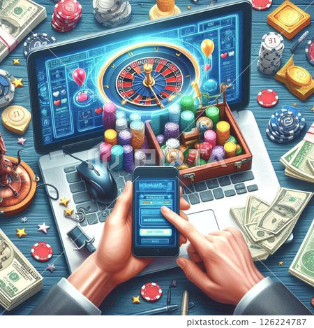 An illustration of an online casino 126224787