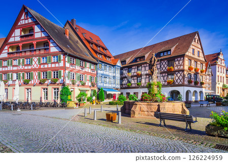 Gengenbach, Germany. Picturesque town in Schwarzwald (Black Forest), Baden Wurttemberg land. 126224959
