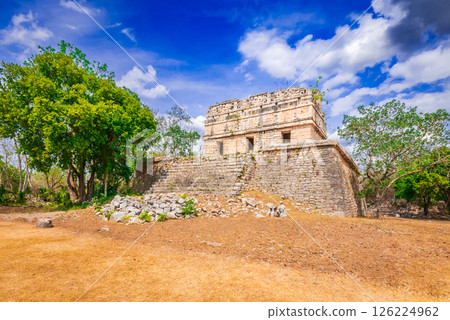 Chichen Itza, Mexico. The temple of the Deer, ancient Mayan Civilization ruins in Yucatan Peninsula. 126224962