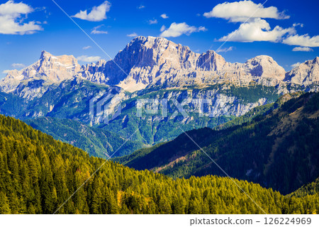 Dolomites, Italy. Beautiful sunny landscape, Monte Civetta, South Tyrol Dolomites, Italy. Beautiful sunny landscape, Monte Civetta, South Tyrol 126224969