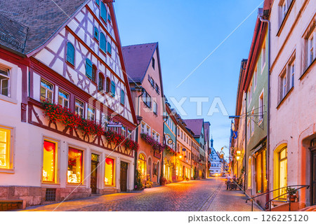 Rothenburg ob der Tauber, Germany. Schimedgasse street and Marktplatz, Romantic Road. Rothenburg ob der Tauber, Germany. Schimedgasse street and Marktplatz, Romantic Road. 126225120