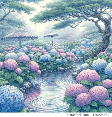 繡球花與水波詩 126225432