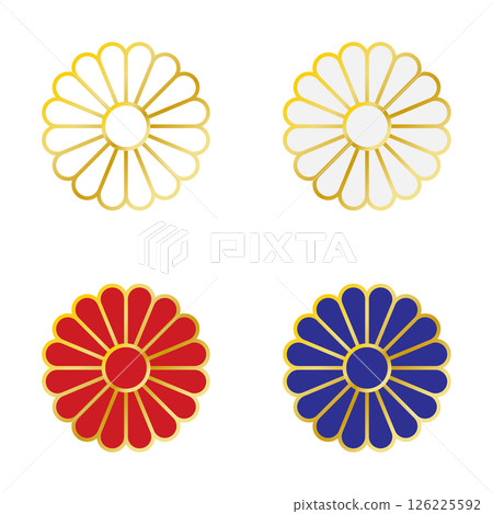 菊花圖案日式圖案插圖集 126225592