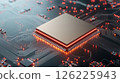 High-Speed Data Transfer with Futuristic Glowing Circuits on a Technology Background 126225943