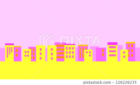 Streetscape pink yellow orange 126226235