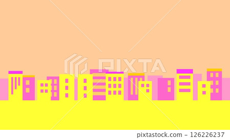Streetscape pink yellow orange 126226237