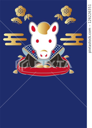 2026新年賀卡2026福助娃娃馬年馬日式模板字母設計插圖 2026新年賀卡2026福助娃娃馬年馬日式模板字母設計插圖 126226351