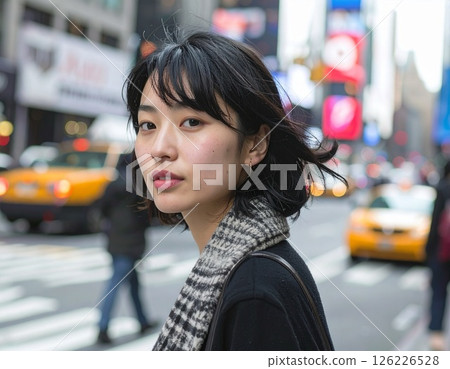 NY Times Square, portrait of a woman NY Times Square, portrait of a woman 126226528