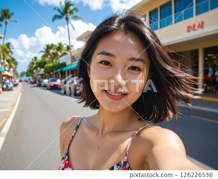 Young woman selfie, portrait photography 126226536
