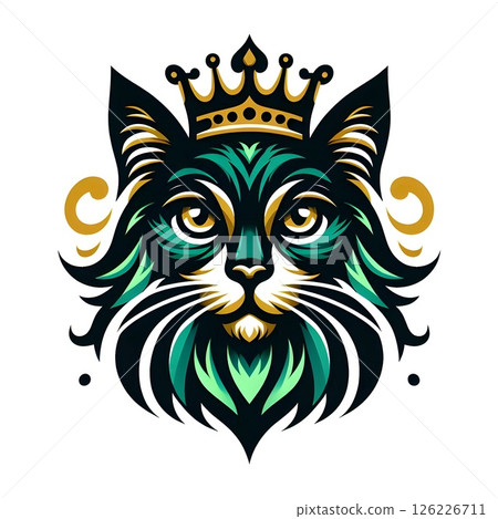 Cat-shaped with a sharp, emerald-green gaze. 126226711